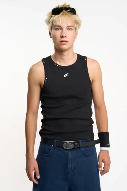 Studded Black Tank Top (1)