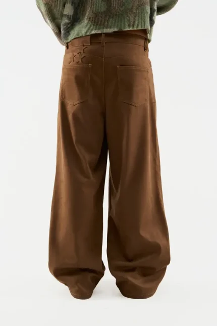 Suede Dark Brown Jumbo Pants (1)