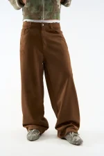 Suede Dark Brown Jumbo Pants (3)