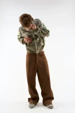 Suede Dark Brown Jumbo Pants (4)