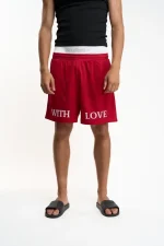 Withlove Red Mesh Shorts (1)