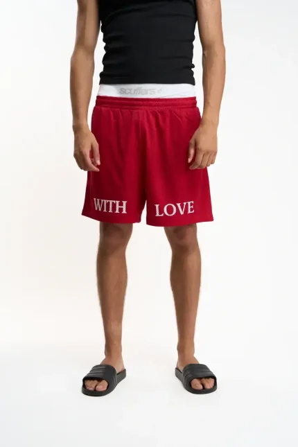 Withlove Red Mesh Shorts (1)