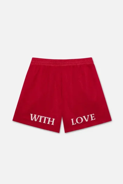 Withlove Red Mesh Shorts