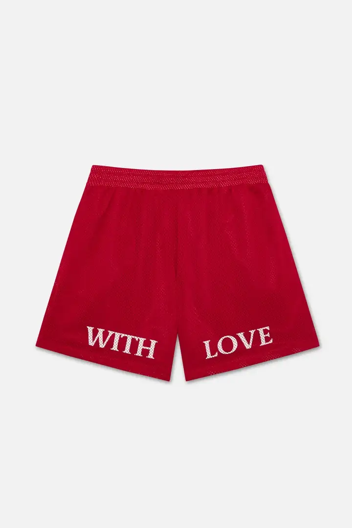 Withlove Red Mesh Shorts Withlove Red Mesh Shorts